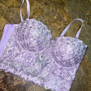 Purple Rhinestone Bralette